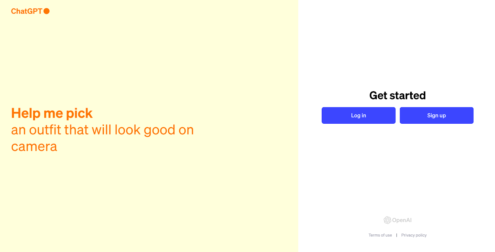 Pagina de pornire ChatGPT