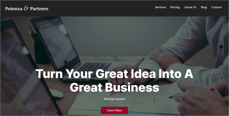 Potenza-homepage - IsItWP - Detector de teme WordPress gratuit Potenza homepage