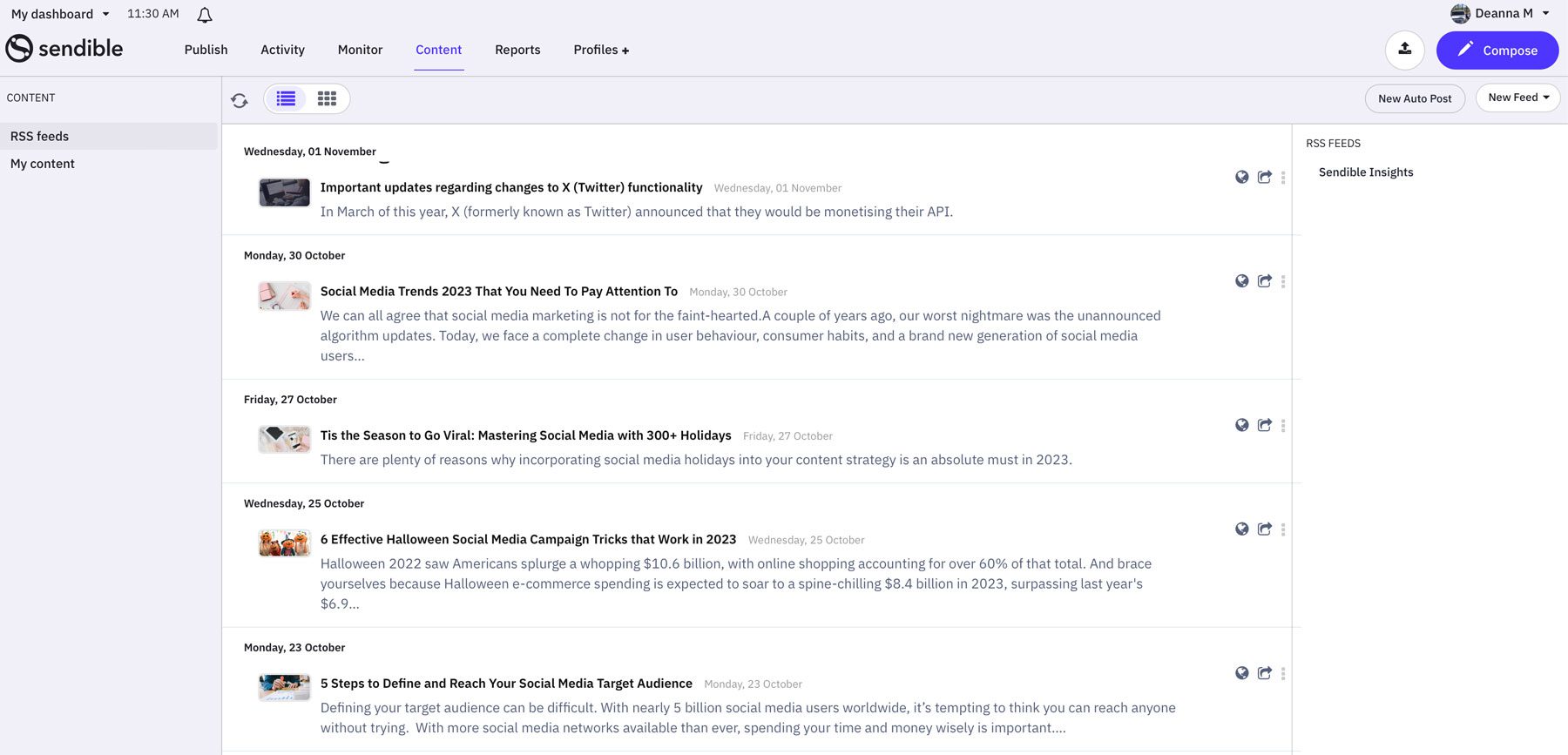 นำเข้าฟีด RSS