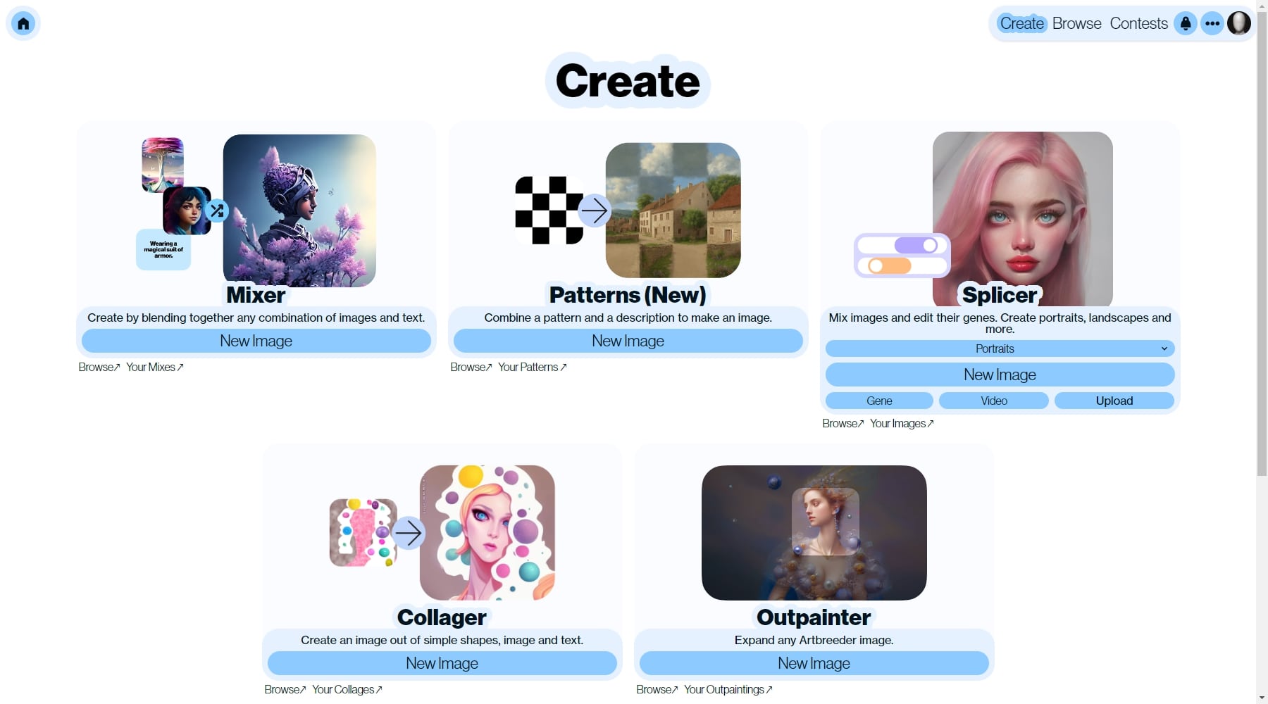 amestecarea imaginilor artbreeder
