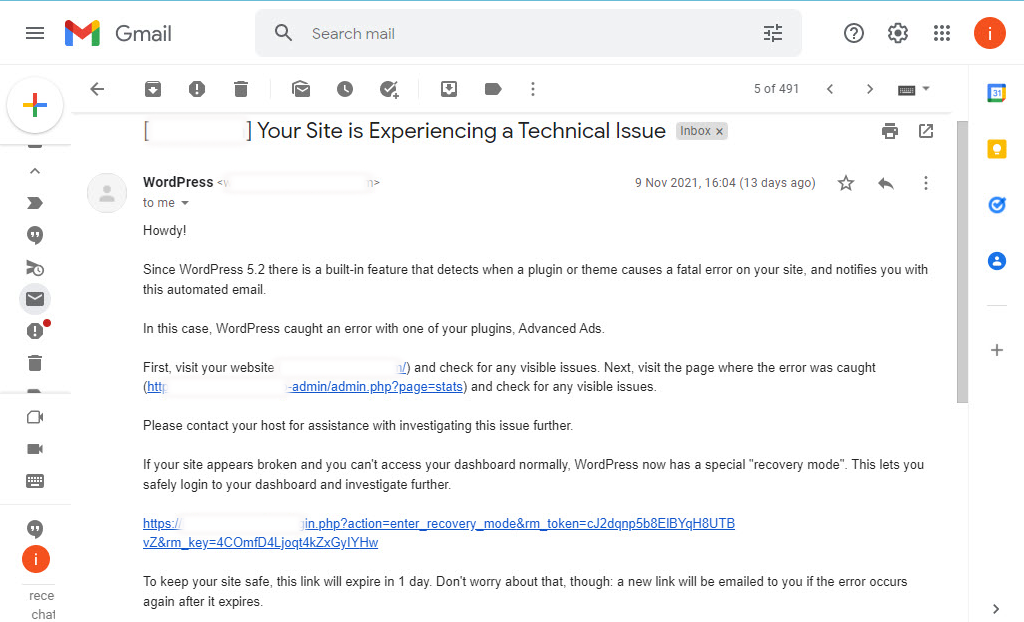Wie lässt sich die Meldung „Auf Ihrer Website ist ein kritischer Fehler aufgetreten“ beheben? 3 there has been a critical error on this website error details in email