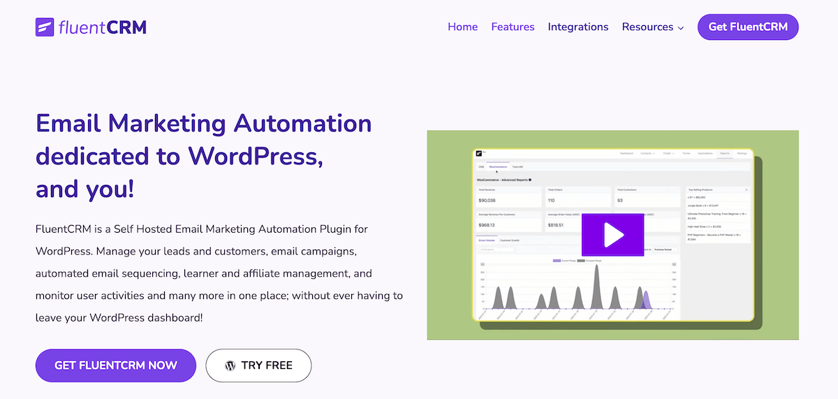 أداة أتمتة التسويق عبر البريد الإلكتروني FluentCRM
