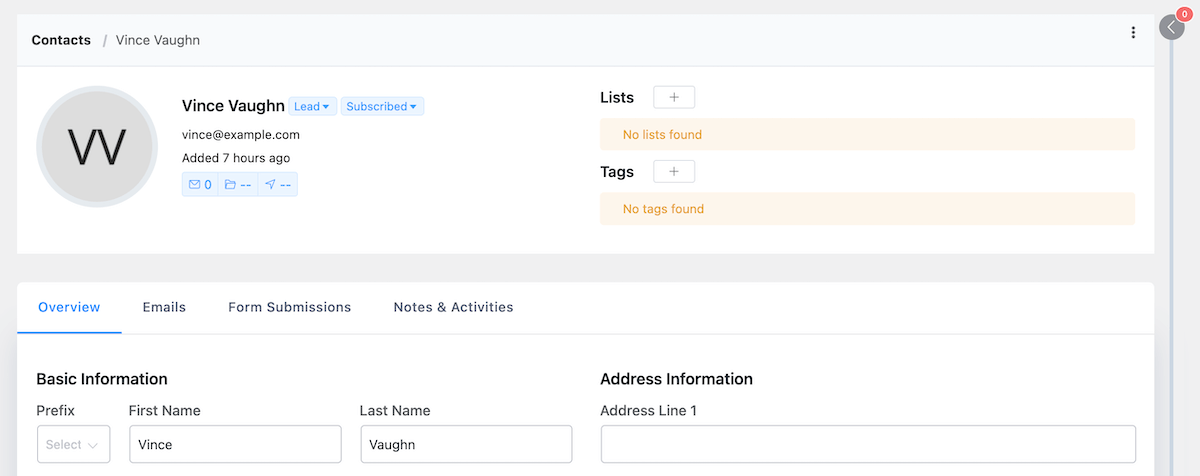 إدارة جهات الاتصال FluentCRM