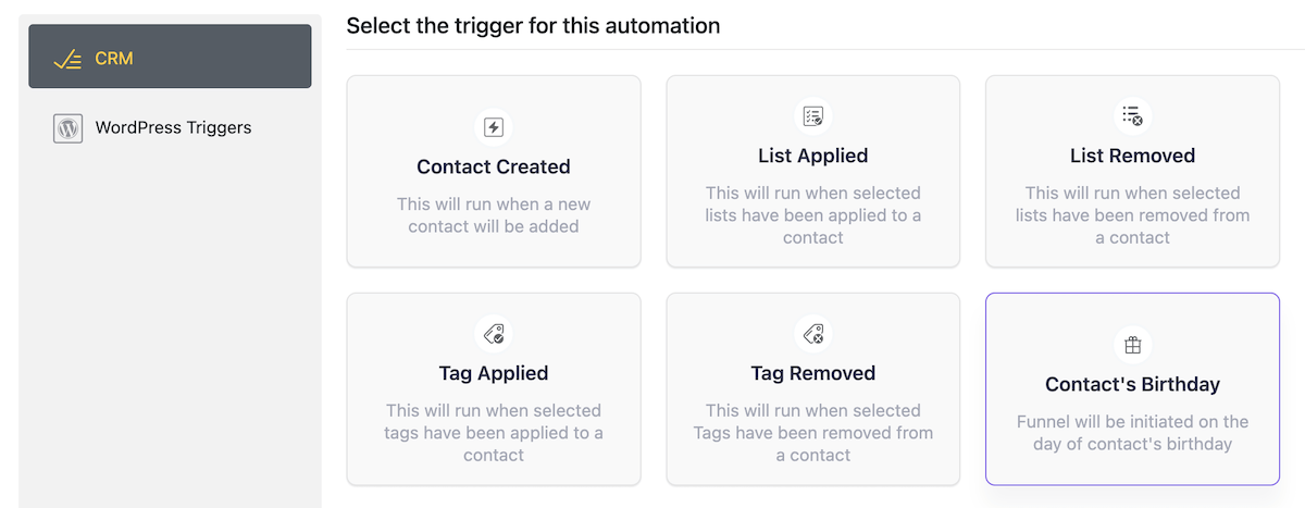 مشغل أتمتة FluentCRM