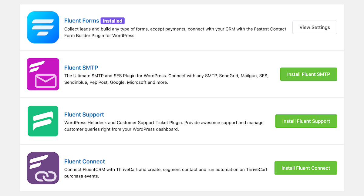 إضافات FluentCRM