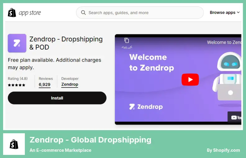 Zendrop ‑ グローバル ドロップシッピング - E コマース マーケットプレイス