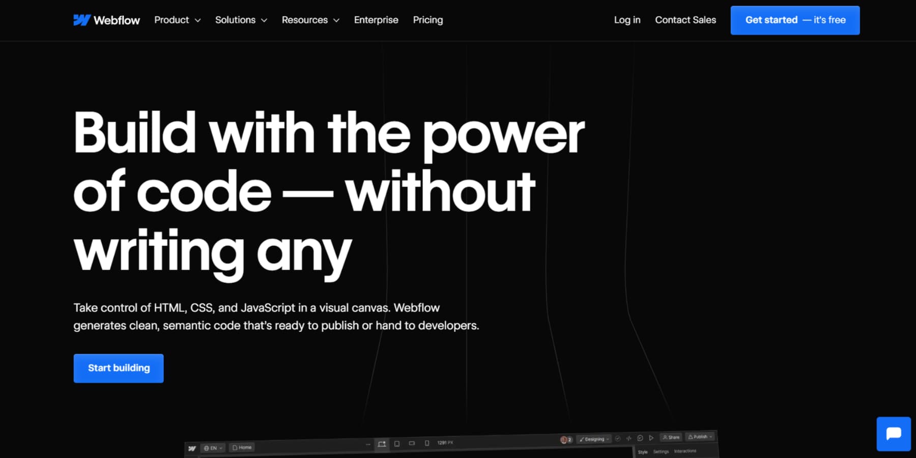 Ein Screenshot der Homepage von Webdlow