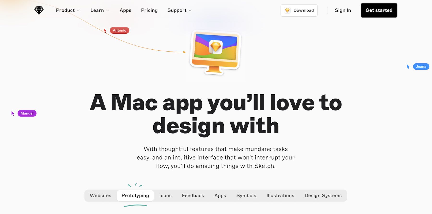 App Sketch per la progettazione di siti Web, app e grafica vettoriale