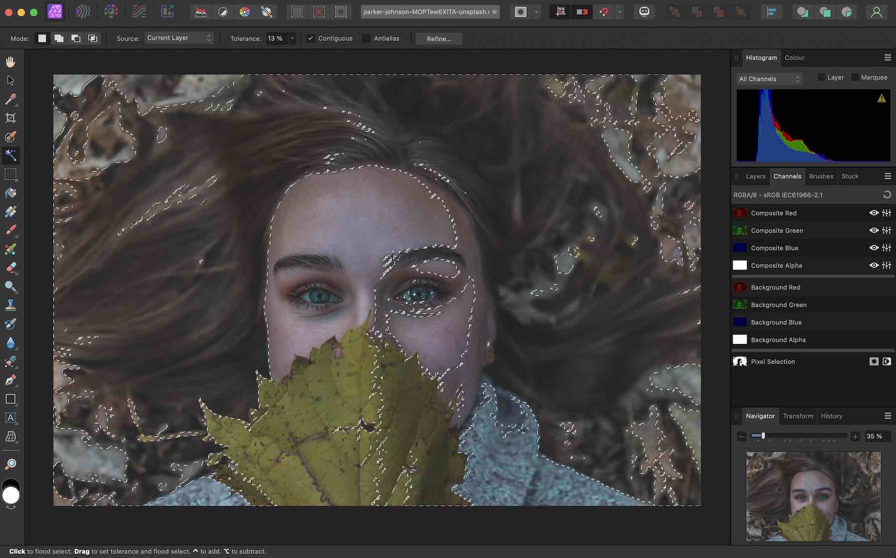 Редактирование изображений в формате Affinity Photo RAW