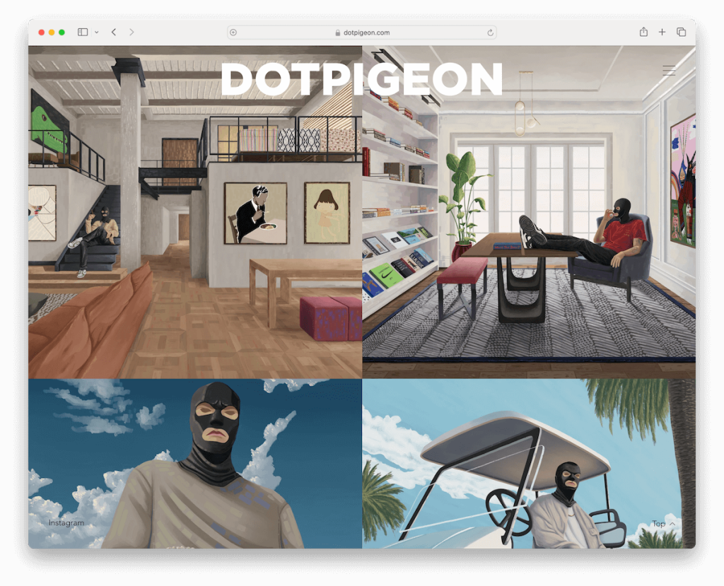 Beispiel für ein Dotpigeon-Wix-Portfolio