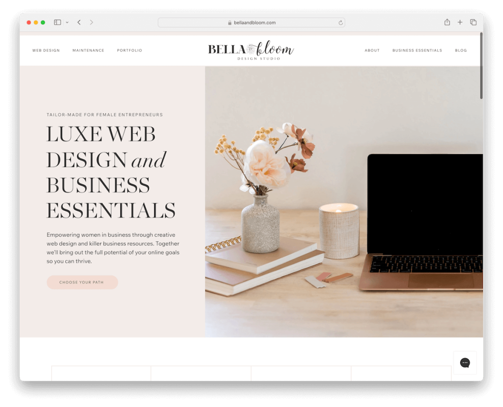 Bella und Bloom Wix Beispiel