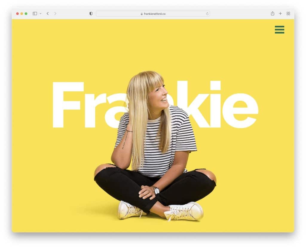 Frankie Ratford einseitige Website