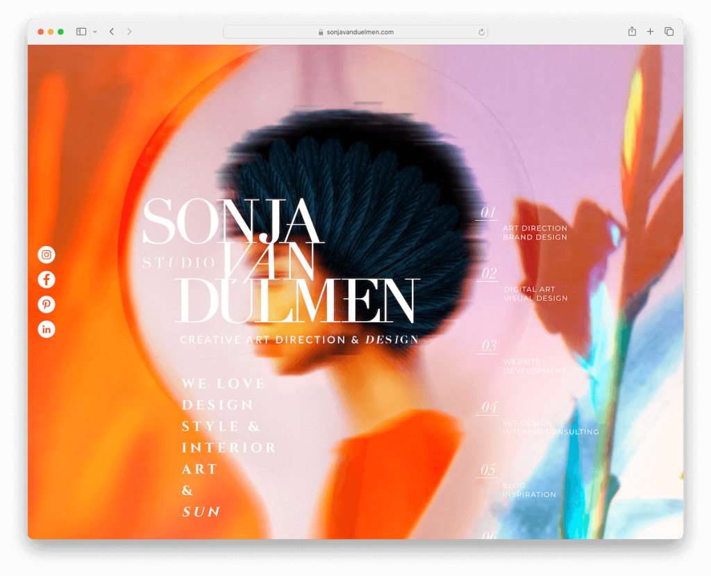 Sonja Van Dulmen Wix-Portfolio-Beispiel