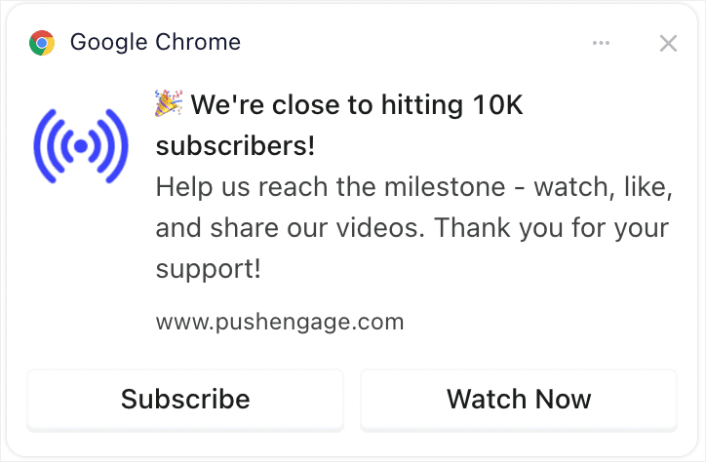 Notificări Push YouTube Milestone pentru abonați