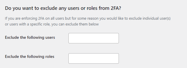excluir usuários do 2FA