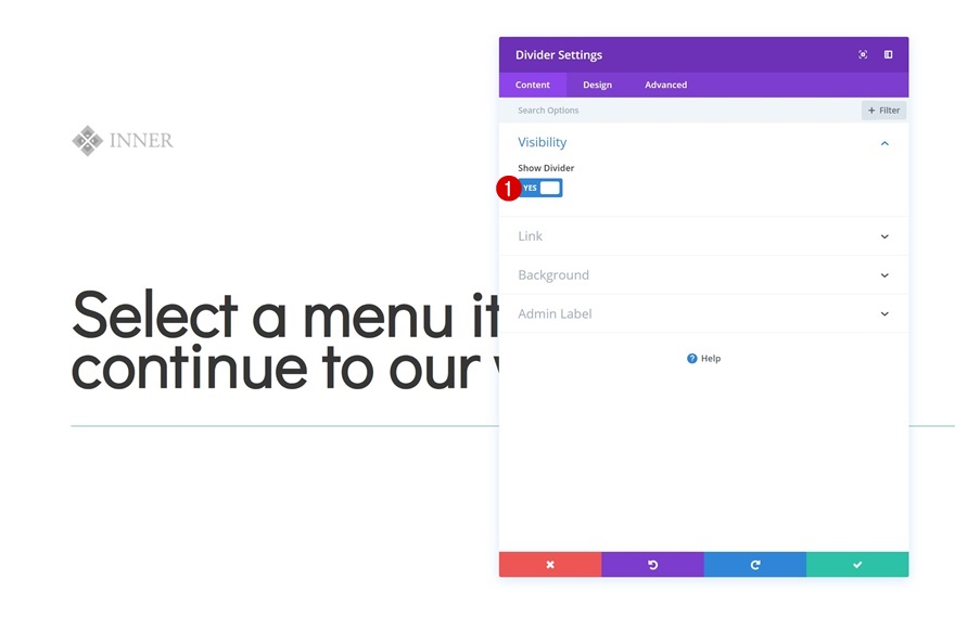 page de navigation des icônes