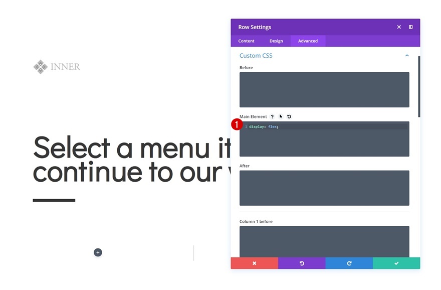 page de navigation des icônes