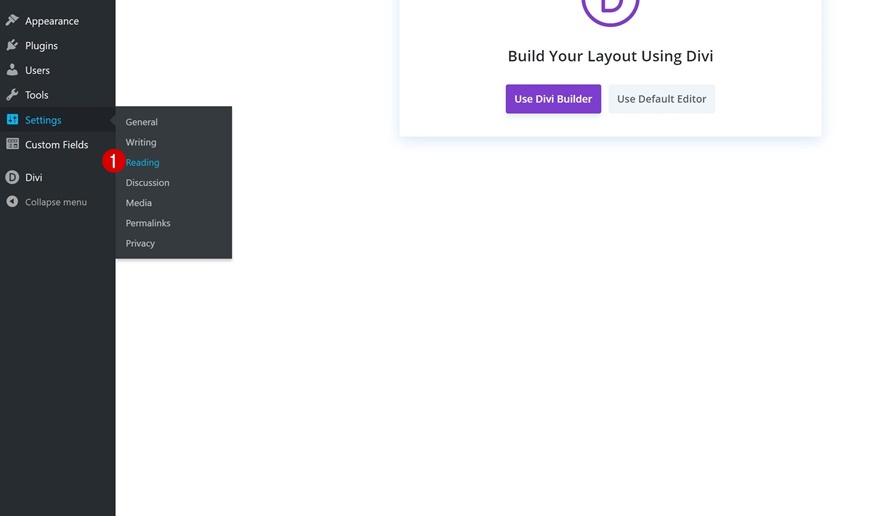 page de navigation des icônes