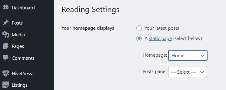 Impostazione di una home page.