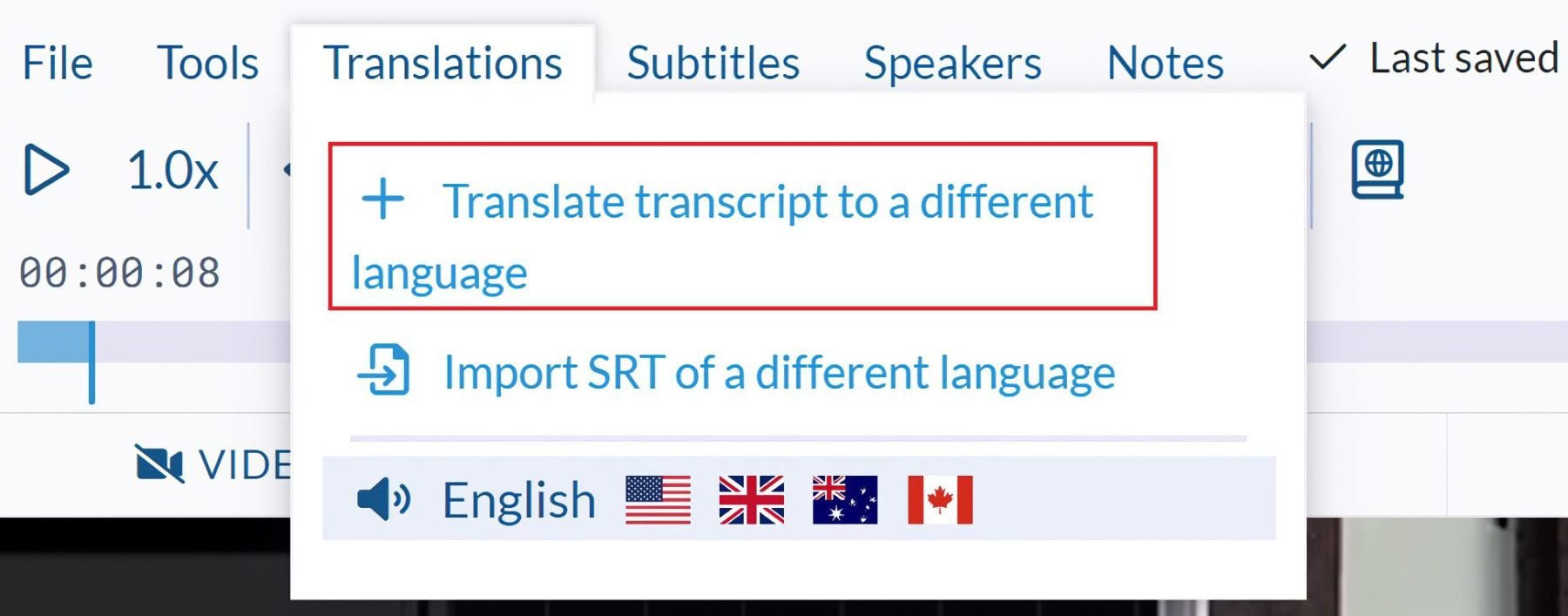 使用 Sonix 翻譯文字記錄