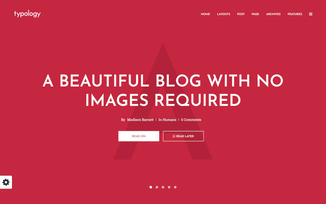 Tipologia - Blog minimalista e tema baseado em texto para WordPress