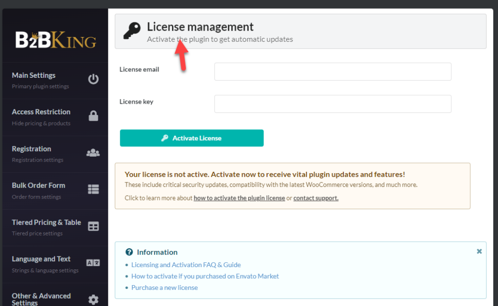 gerenciamento de licenças