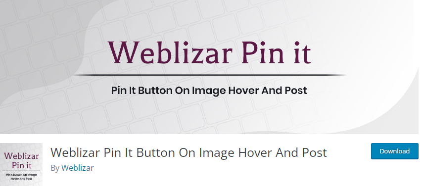 Weblizar Pin It-Plugin