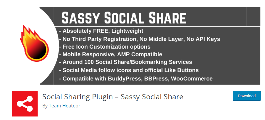 Плагин Sassy Social Share