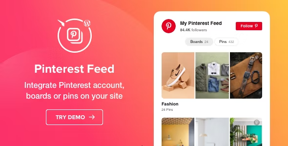 Complemento de WordPress para feeds de Pinterest