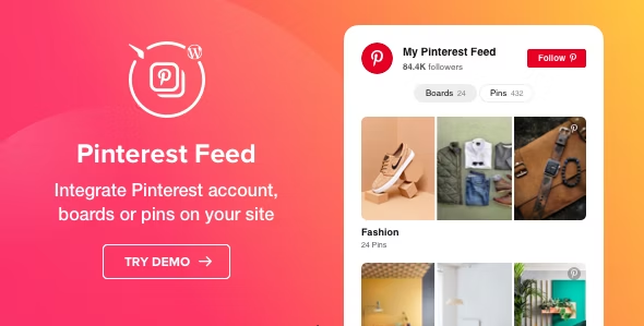 Plugin WordPress de flux Pinterest