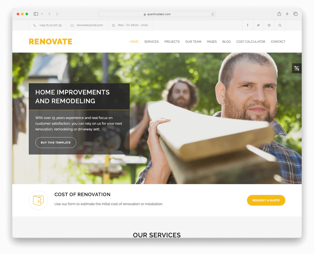 tamirci web sitesi şablonunu yenileyin