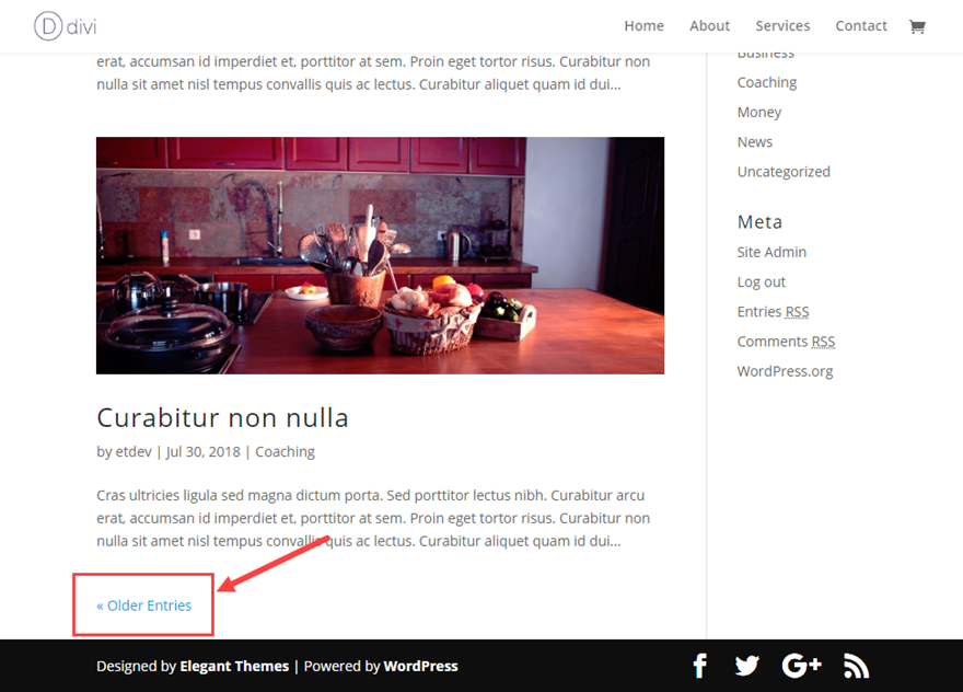 gaya pagination di divi