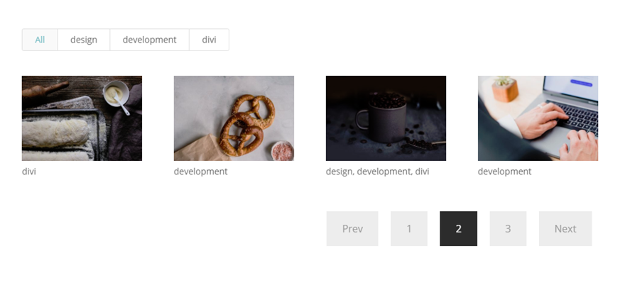 gaya pagination di divi