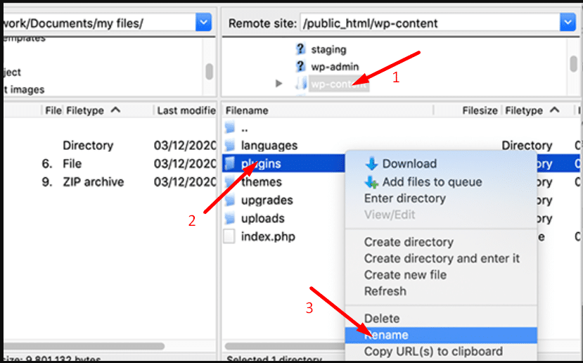 كيفية إصلاح خطأ "تم الوصول إلى حد الموارد 508"؟ 3 rename plugin folder