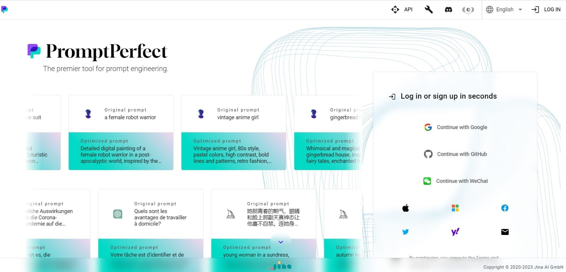 seção de herói promptperfect