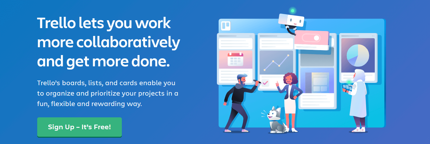 Situs web Trello.
