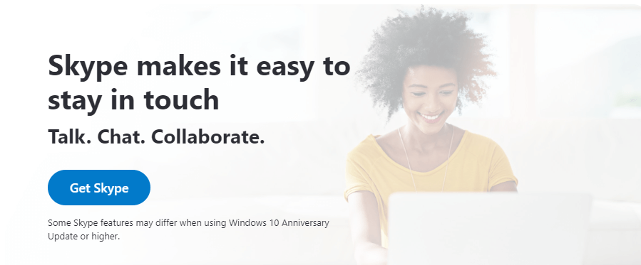 Situs web Skype.