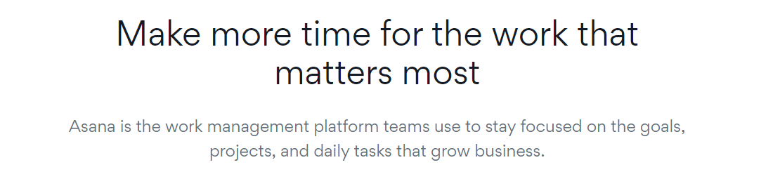 Halaman utama Asana.