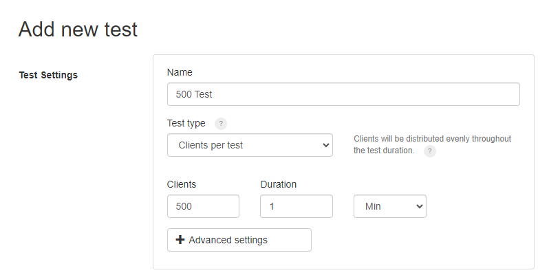 Test 500 użytkowników