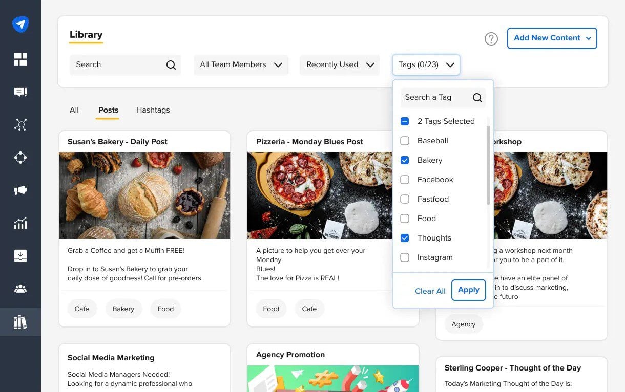 ไลบรารีเนื้อหา SocialPilot