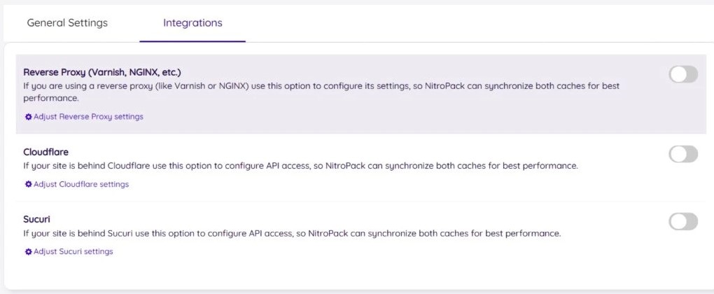 NitroPack Entegrasyonları
