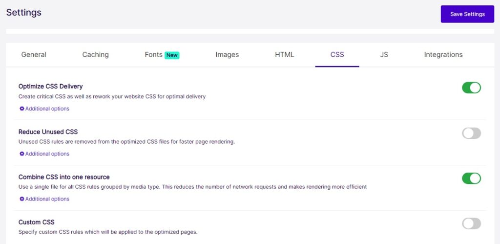 NitroPack CSS Optimizasyonu