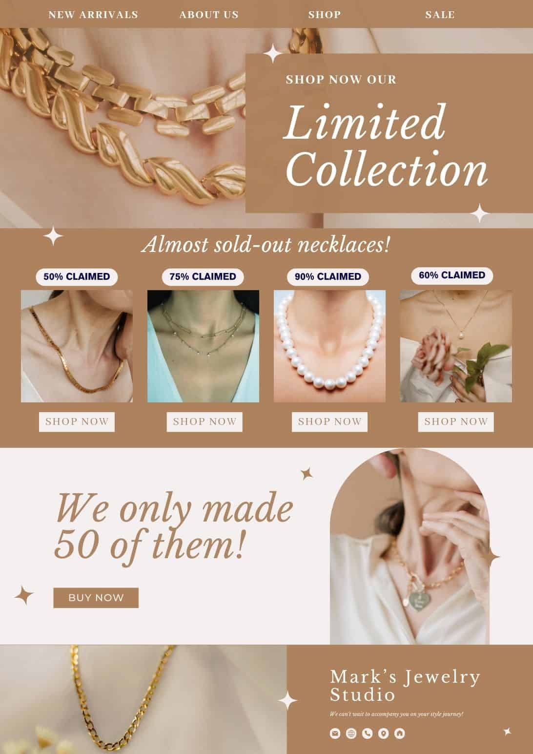 cara membuat kelangkaan dengan contoh buletin email_jewelry Anda