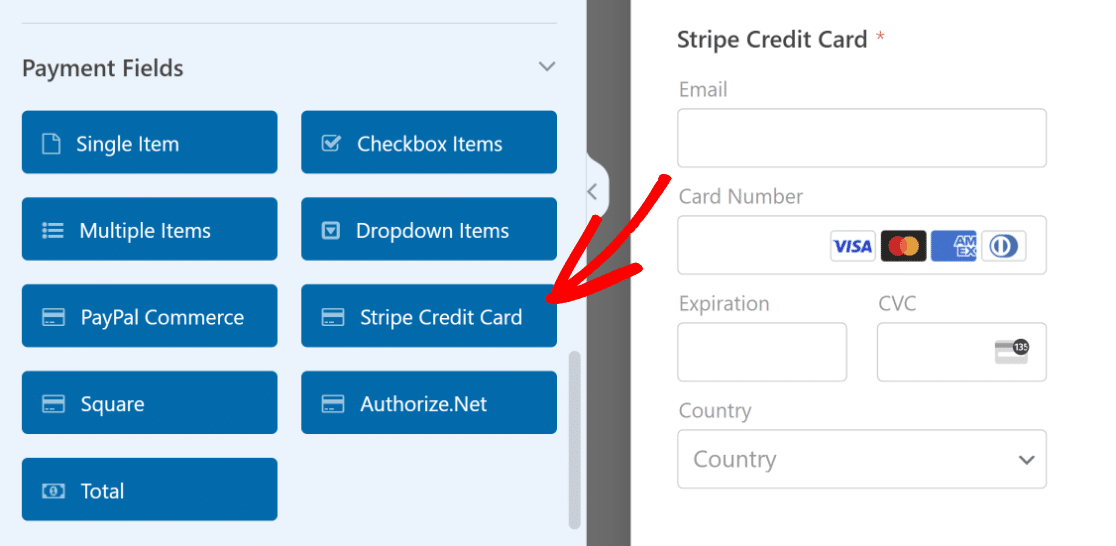 add stripe credit card field