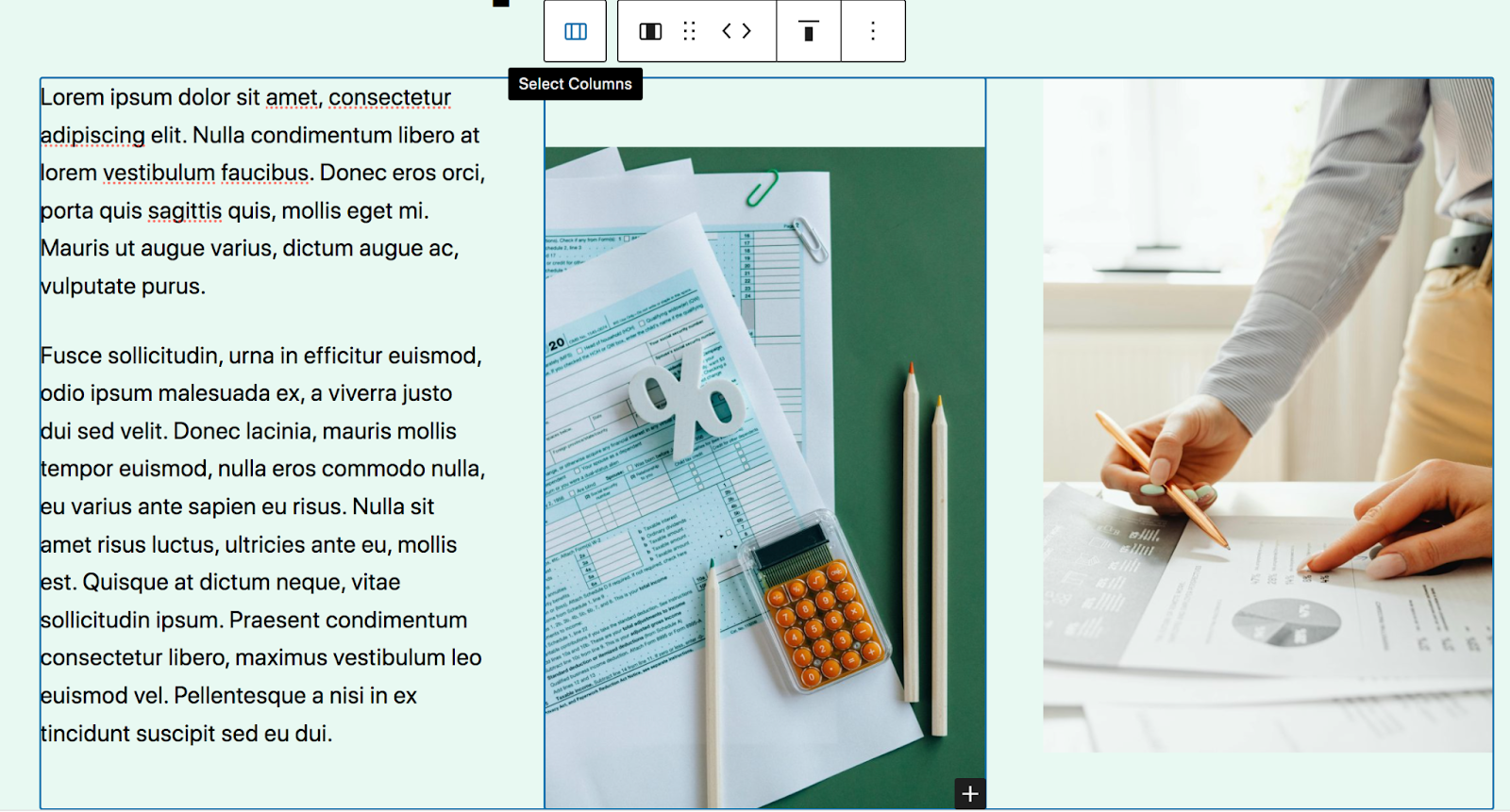 selecionando colunas dentro de um padrão