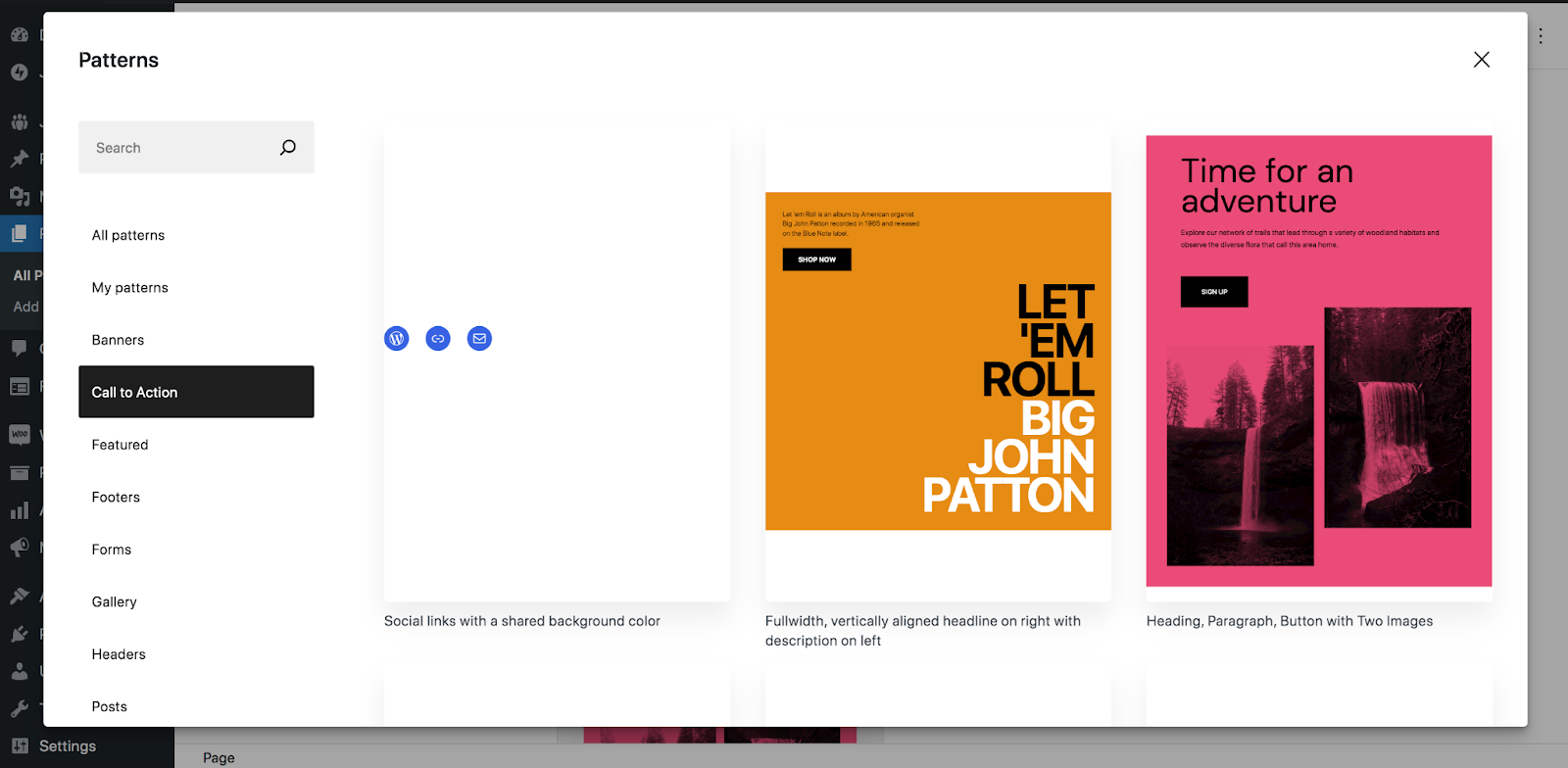 explorando padrões de blocos no WordPress