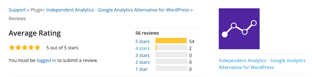 Avaliações de usuários independentes do Analytics