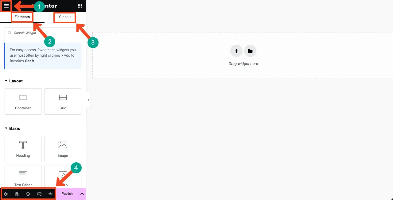 Bricks Builder vs Elementor Pro - Lequel est le meilleur 1 Elementor canvas and design interface
