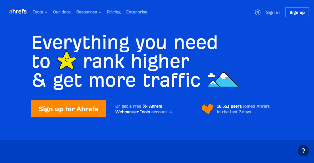 Ahrefs-Homepage.