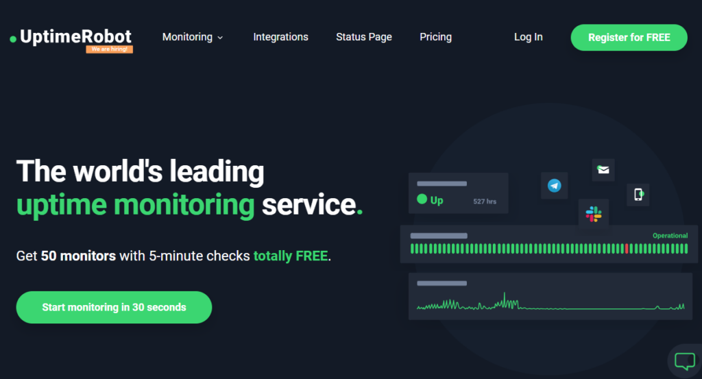 uptimerobot - memantau uptime situs WordPress